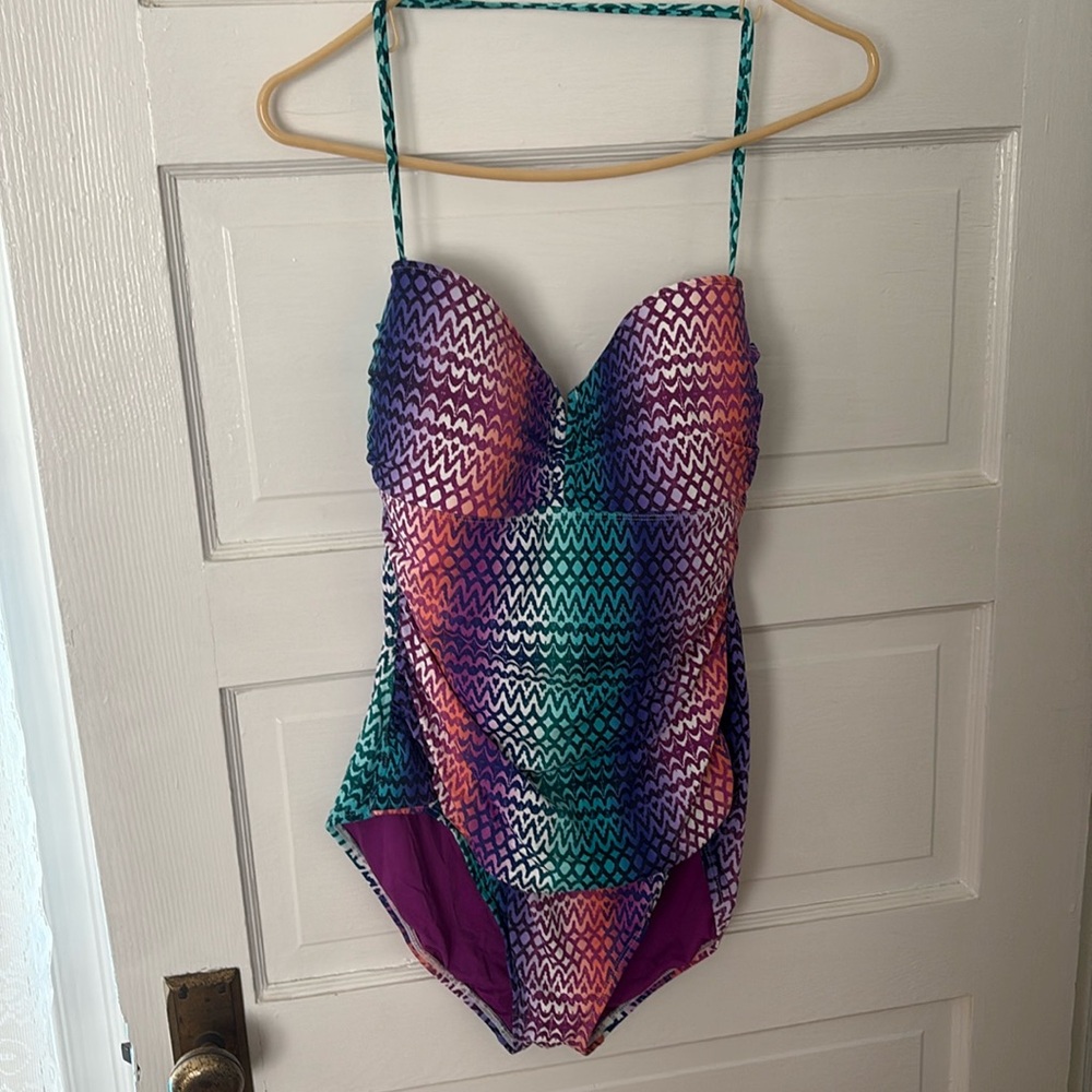 Multi color one piece women’s swim suit